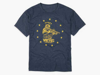 Viktos Tax Stamp Short Sleeve T-Shirt in navy with front graphic